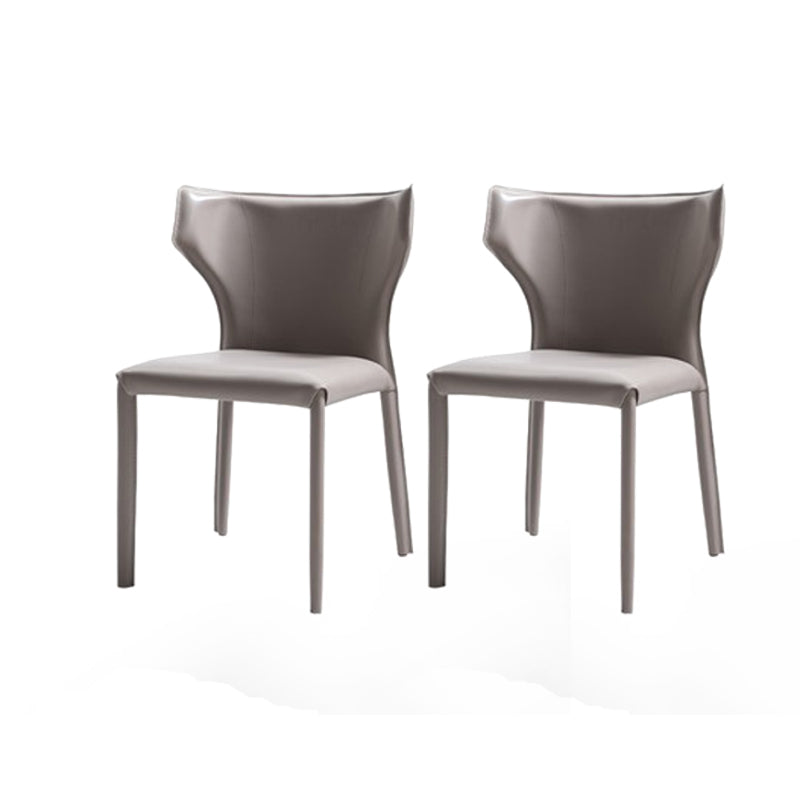Faux Leather Dining Chairs Modern Style Wingback Armless Chair