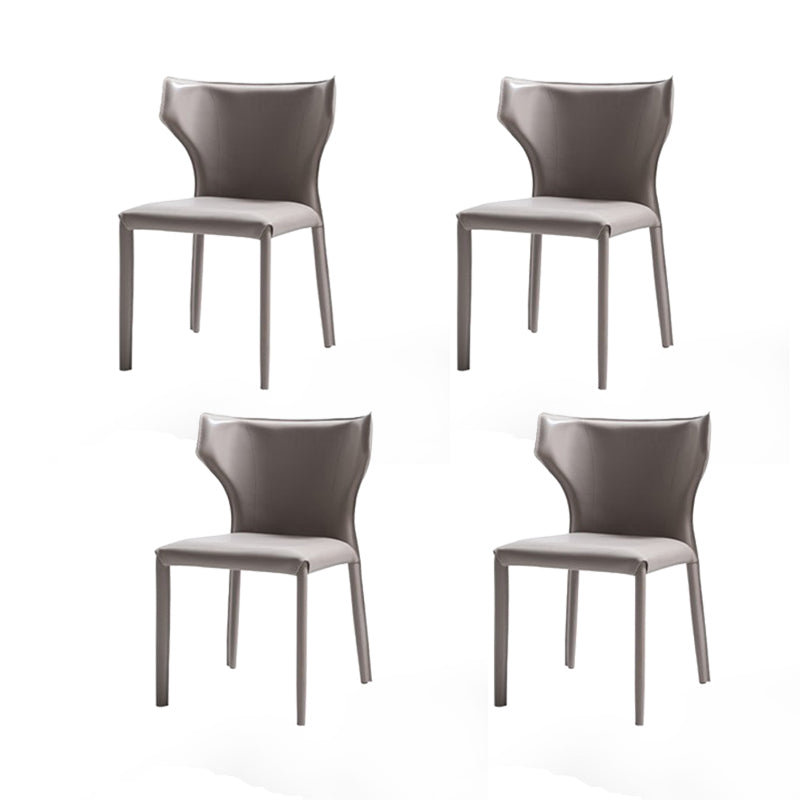 Faux Leather Dining Chairs Modern Style Wingback Armless Chair