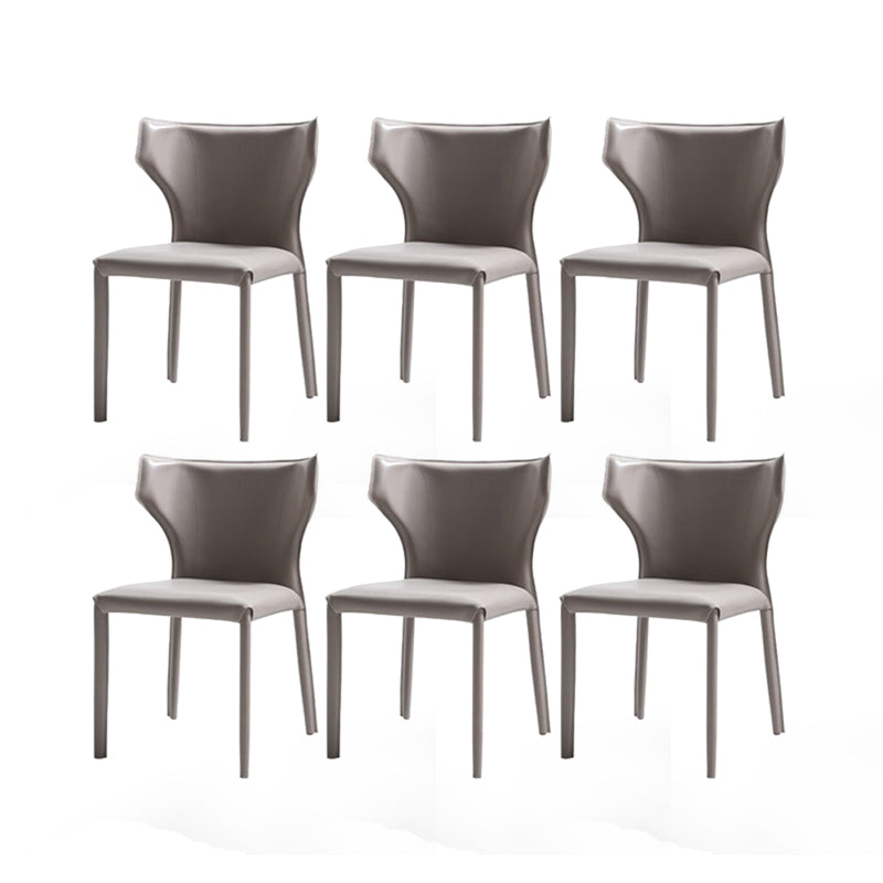Faux Leather Dining Chairs Modern Style Wingback Armless Chair