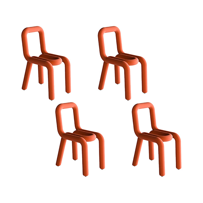 Home Fabric Side Chair Designer Style Open Back Armless Chair Set