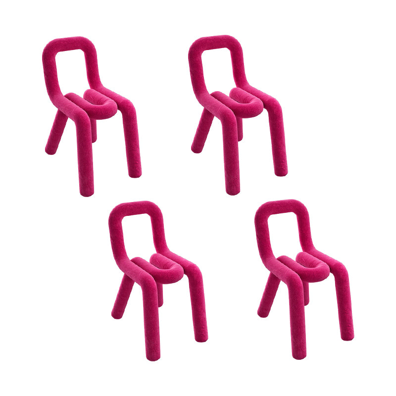 Home Fabric Side Chair Designer Style Open Back Armless Chair Set