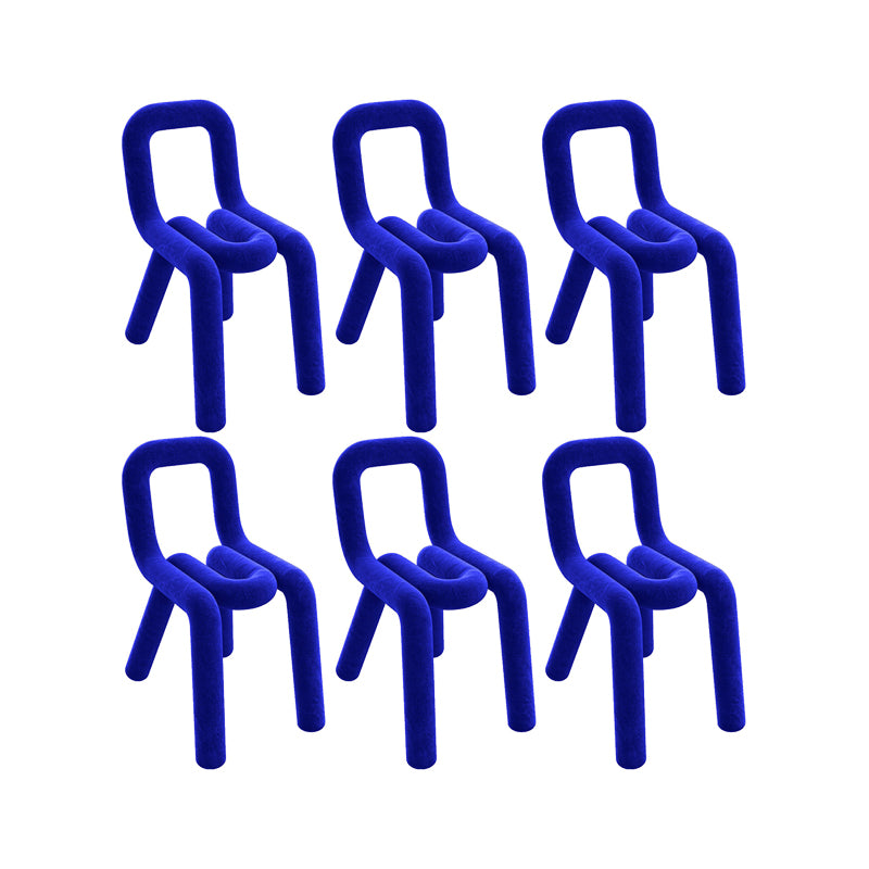 Home Fabric Side Chair Designer Style Open Back Armless Chair Set