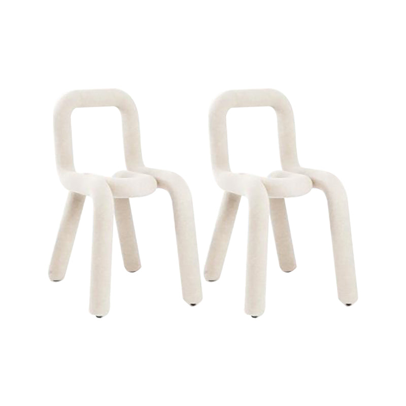 Home Fabric Side Chair Designer Style Open Back Armless Chair Set