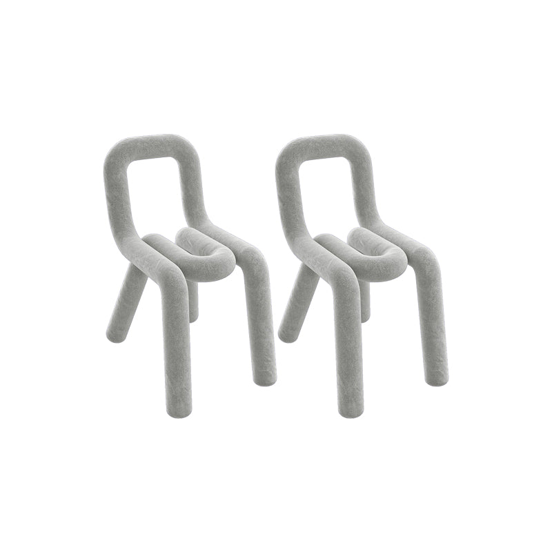 Home Fabric Side Chair Designer Style Open Back Armless Chair Set