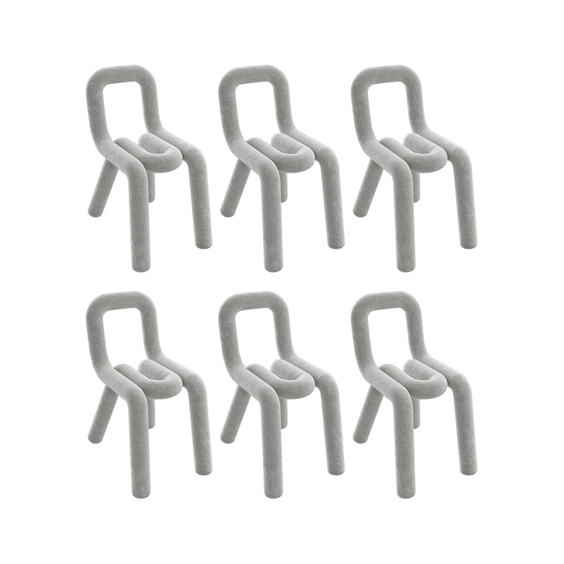 Home Fabric Side Chair Designer Style Open Back Armless Chair Set