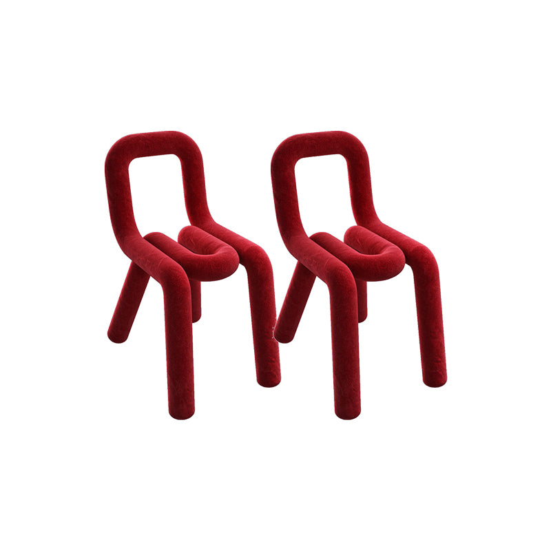 Home Fabric Side Chair Designer Style Open Back Armless Chair Set