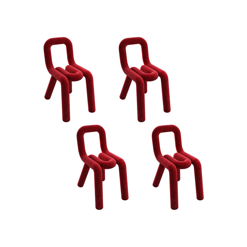 Home Fabric Side Chair Designer Style Open Back Armless Chair Set