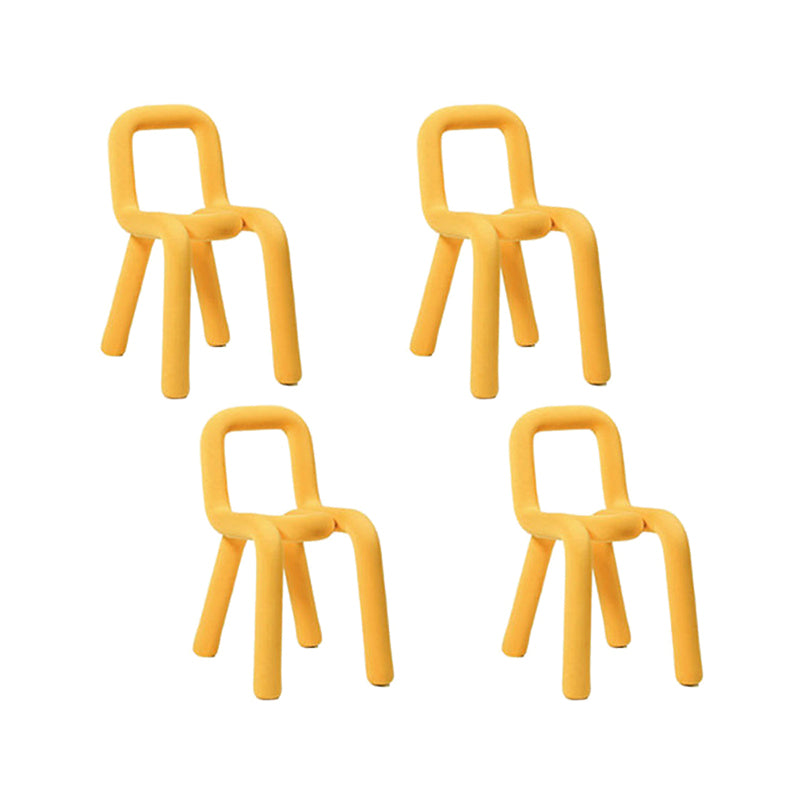 Home Fabric Side Chair Designer Style Open Back Armless Chair Set