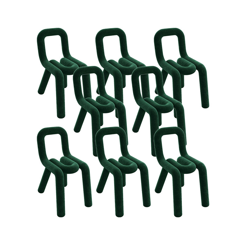 Home Fabric Side Chair Designer Style Open Back Armless Chair Set