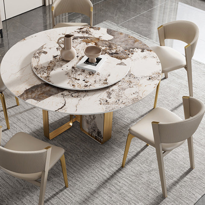 Faux Leather Dining Chair Nordic Style Open Back Armless Chair