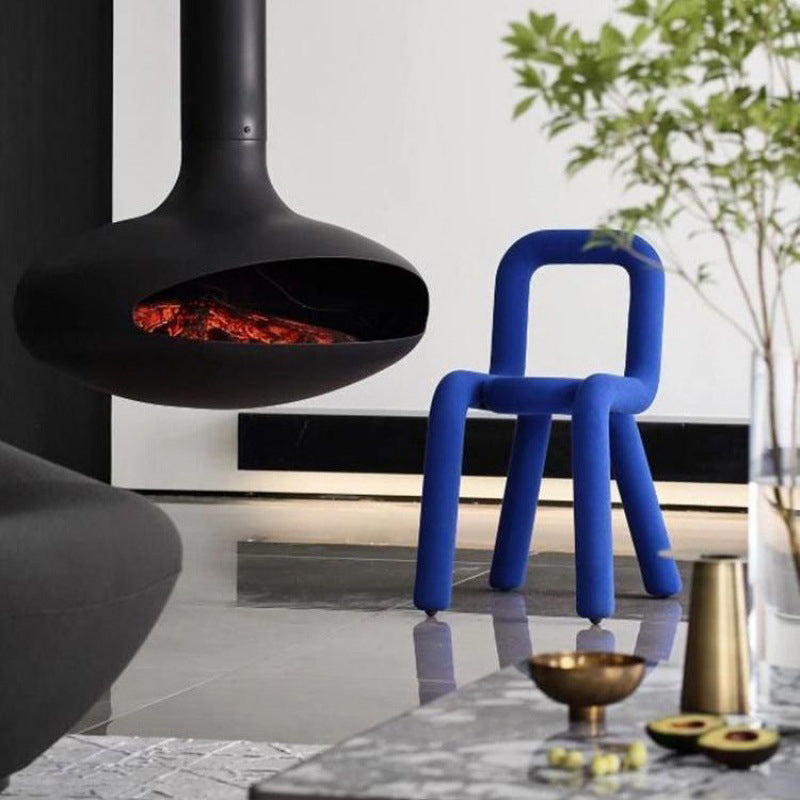 Home Fabric Dining Chairs Designer Style Open Back Armless Chair