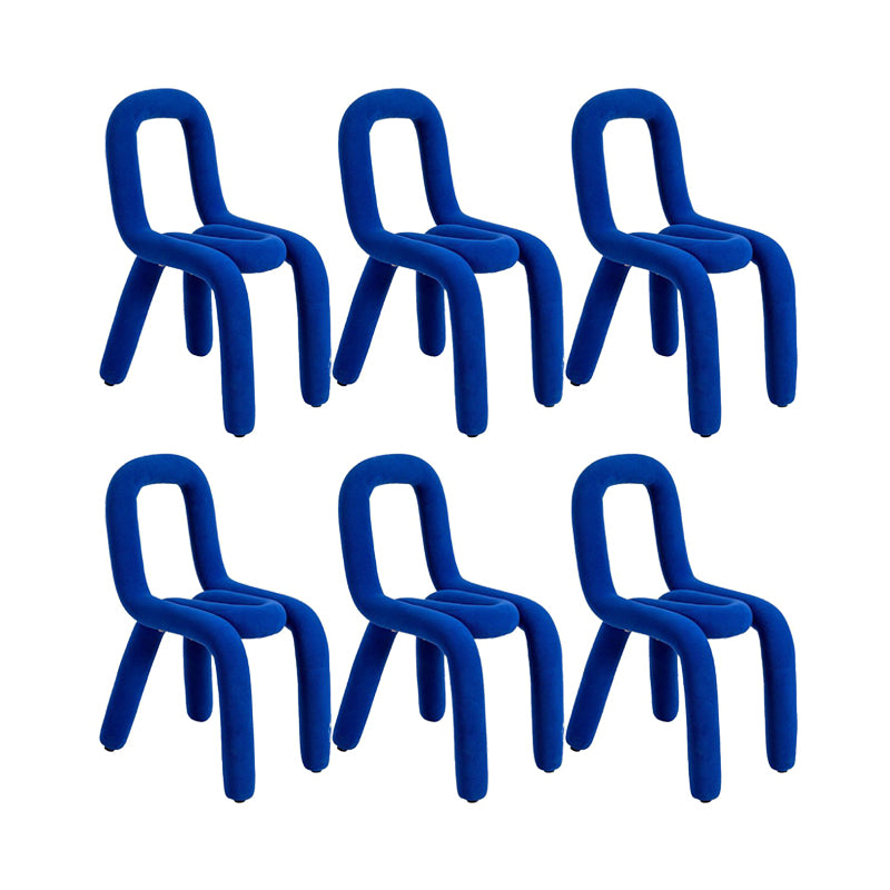 Home Fabric Dining Chairs Designer Style Open Back Armless Chair