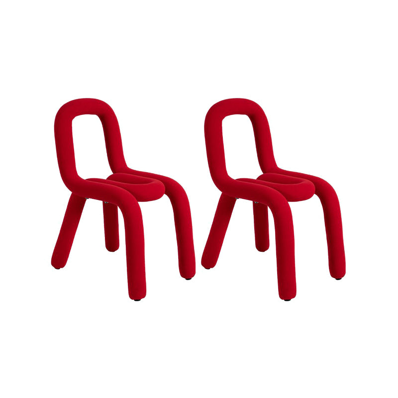 Home Fabric Dining Chairs Designer Style Open Back Armless Chair