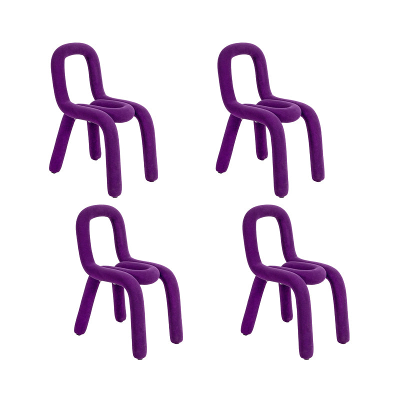 Home Fabric Dining Chairs Designer Style Open Back Armless Chair