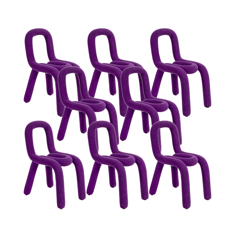 Home Fabric Dining Chairs Designer Style Open Back Armless Chair