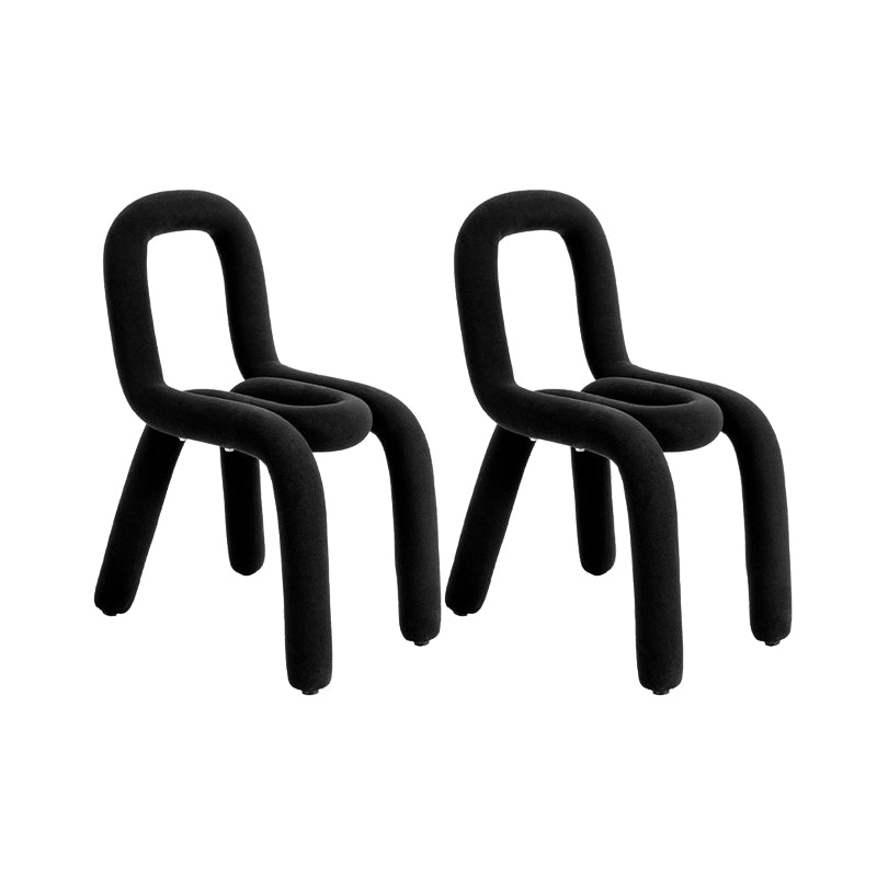 Home Fabric Dining Chairs Designer Style Open Back Armless Chair