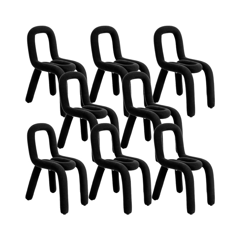 Home Fabric Dining Chairs Designer Style Open Back Armless Chair