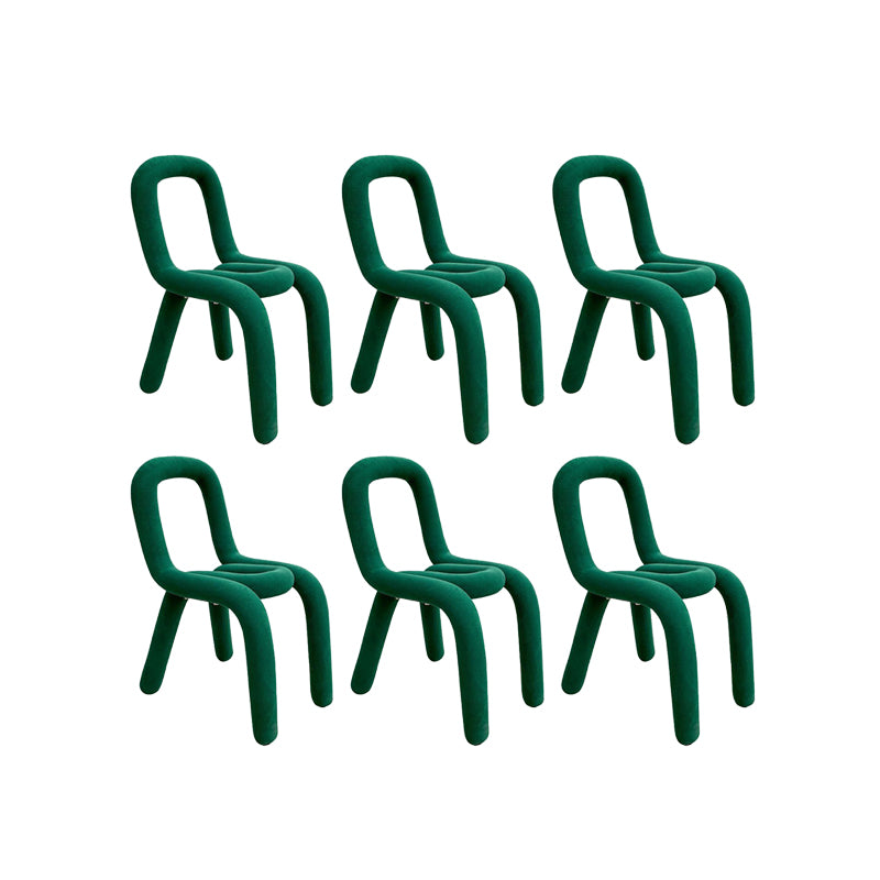 Home Fabric Dining Chairs Designer Style Open Back Armless Chair