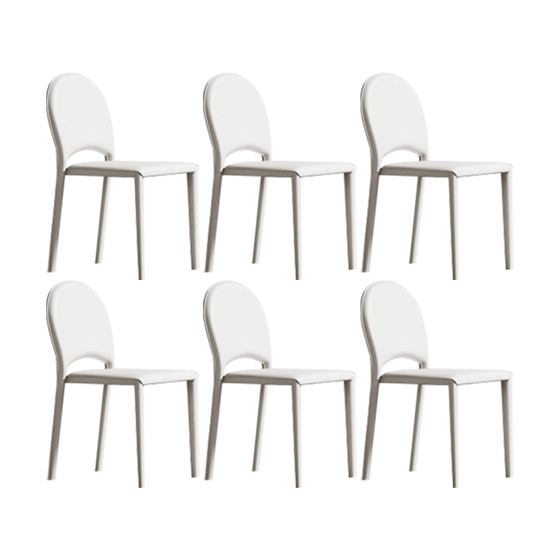 Indoor Faux Leather Side Chair Dining Room Armless Dining Chairs