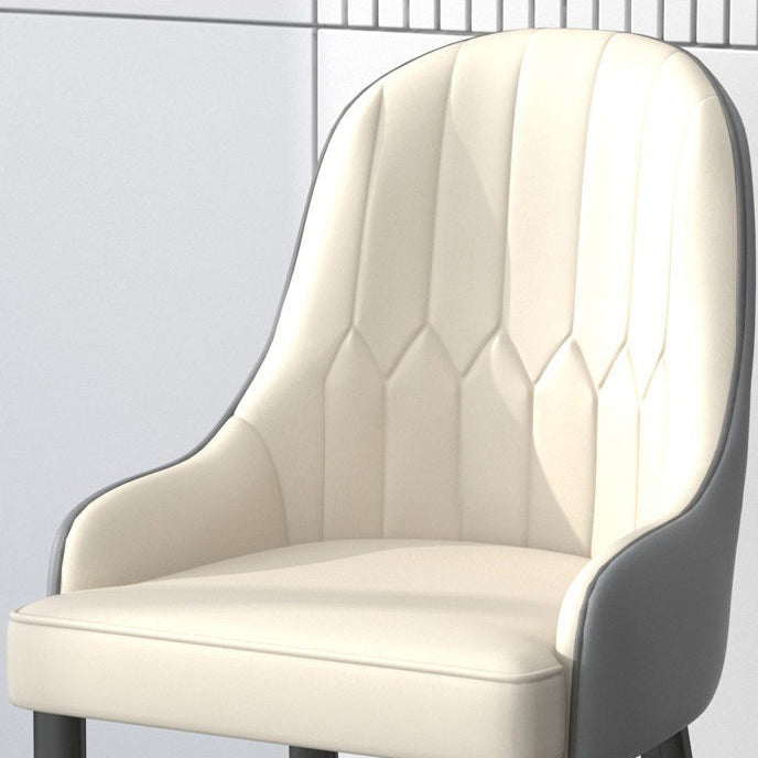 PU Leather Dining Chairs Nordic Style Parsons Armless Chair Set