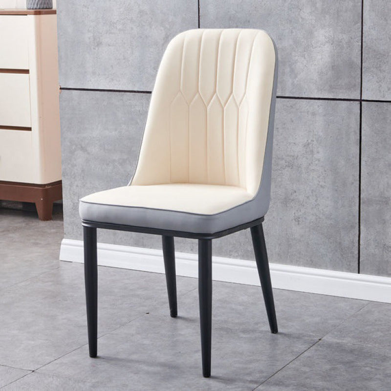 PU Leather Dining Chairs Nordic Style Parsons Armless Chair Set