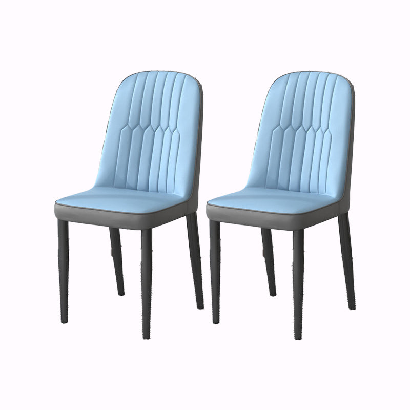 PU Leather Dining Chairs Nordic Style Parsons Armless Chair Set