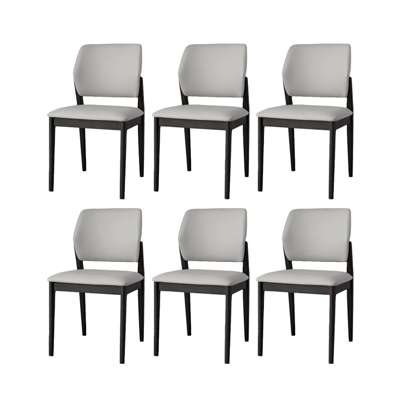 Industrial Upholstered Armless Chair Home Solid Wood Dining Chair