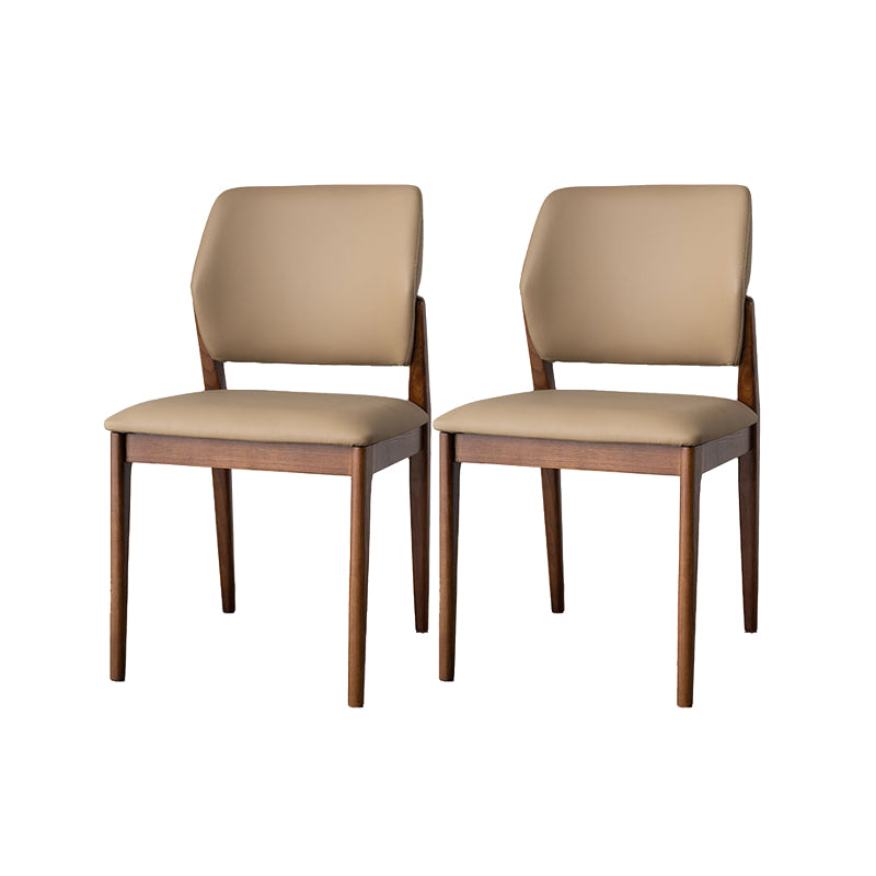 Industrial Upholstered Armless Chair Home Solid Wood Dining Chair