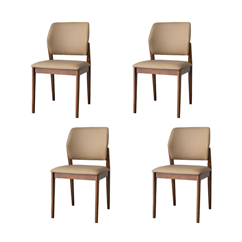 Industrial Upholstered Armless Chair Home Solid Wood Dining Chair