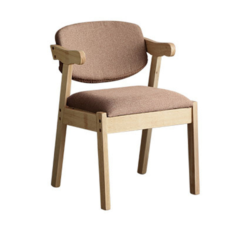 Solid Wood Dining Chair Modern Style Open Back Arm Chair for Dining Room