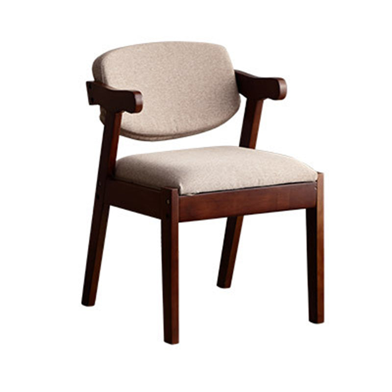 Solid Wood Dining Chair Modern Style Open Back Arm Chair for Dining Room