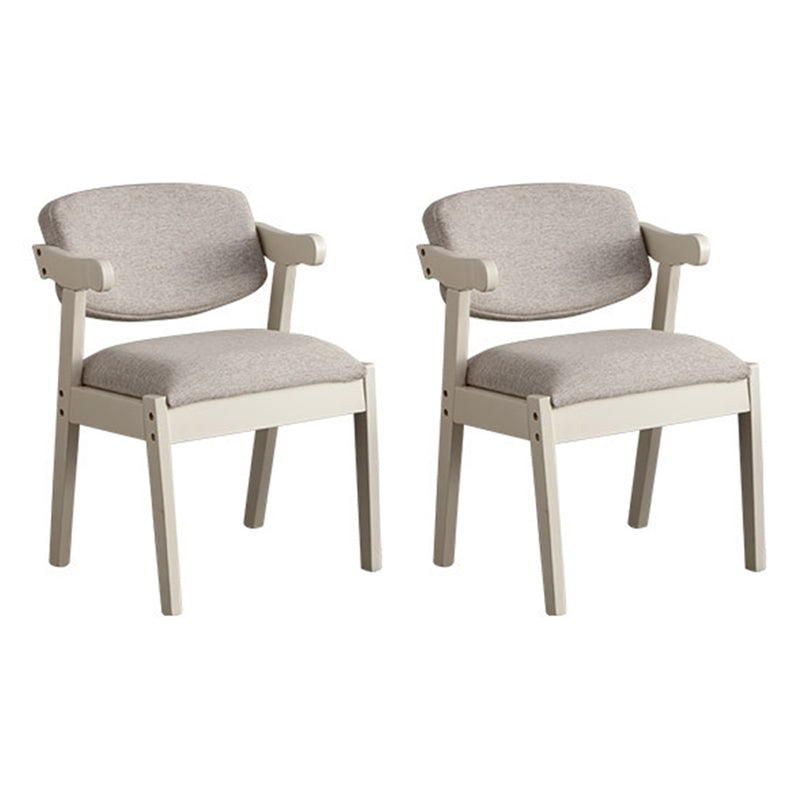 Solid Wood Dining Chair Modern Style Open Back Arm Chair for Dining Room