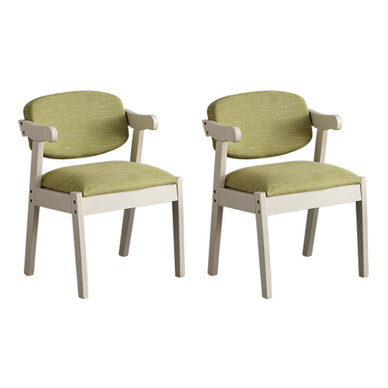 Solid Wood Dining Chair Modern Style Open Back Arm Chair for Dining Room