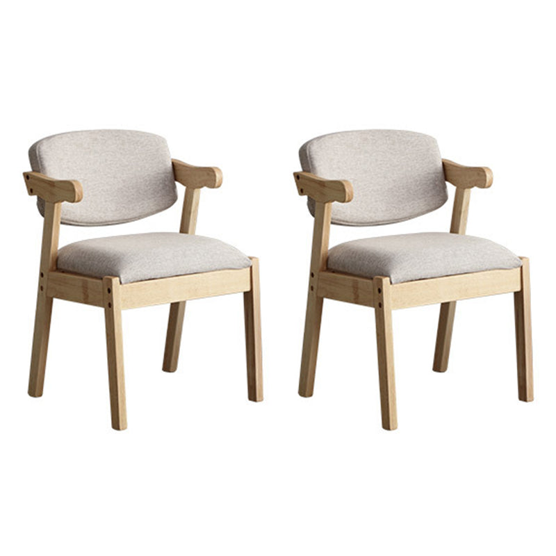 Solid Wood Dining Chair Modern Style Open Back Arm Chair for Dining Room