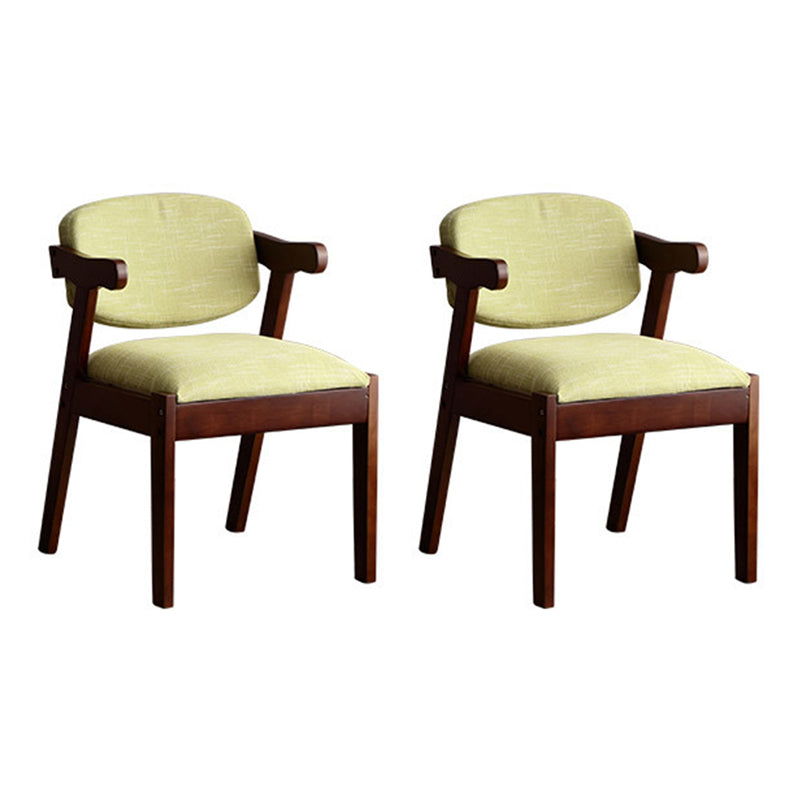 Solid Wood Dining Chair Modern Style Open Back Arm Chair for Dining Room