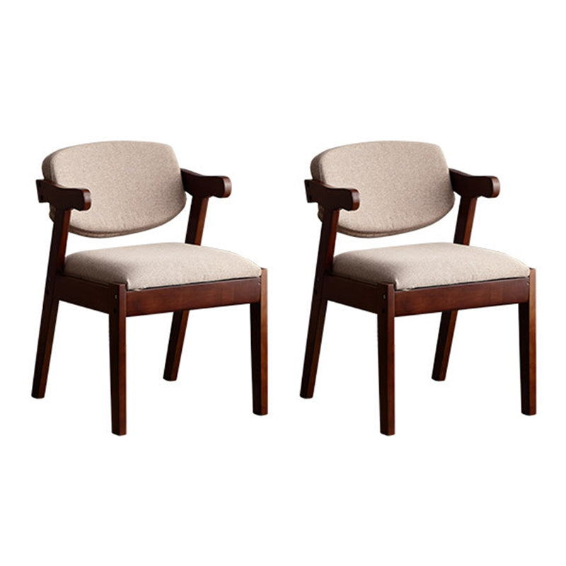 Solid Wood Dining Chair Modern Style Open Back Arm Chair for Dining Room