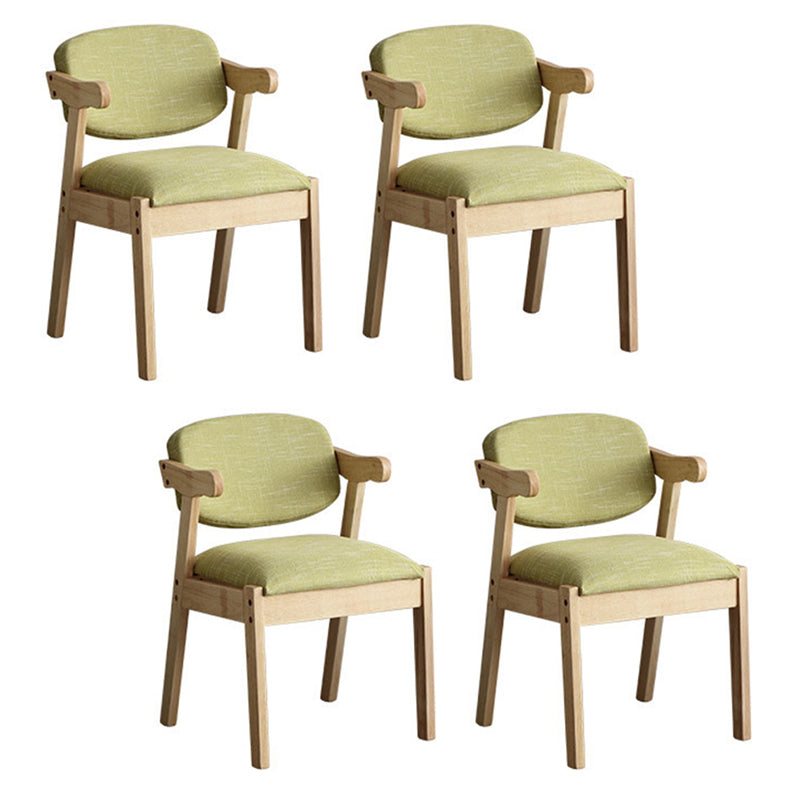 Solid Wood Dining Chair Modern Style Open Back Arm Chair for Dining Room