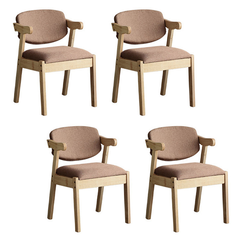 Solid Wood Dining Chair Modern Style Open Back Arm Chair for Dining Room
