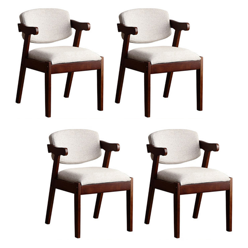 Solid Wood Dining Chair Modern Style Open Back Arm Chair for Dining Room