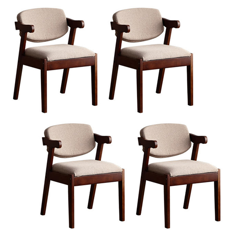 Solid Wood Dining Chair Modern Style Open Back Arm Chair for Dining Room