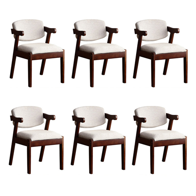 Solid Wood Dining Chair Modern Style Open Back Arm Chair for Dining Room