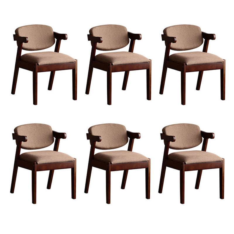 Solid Wood Dining Chair Modern Style Open Back Arm Chair for Dining Room