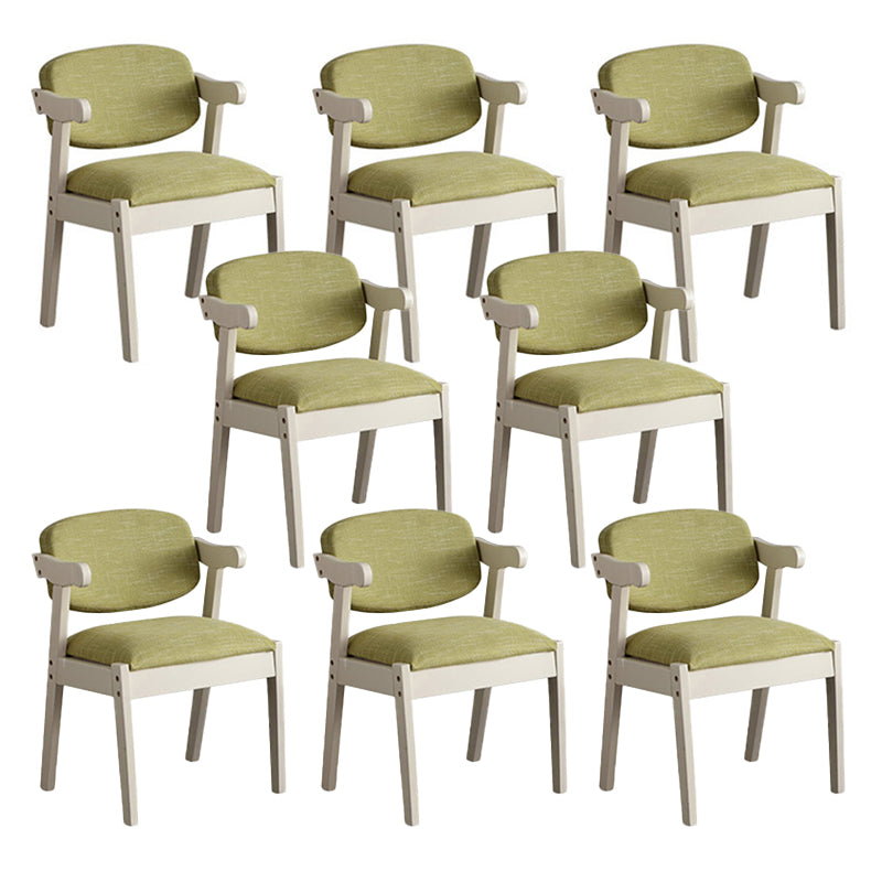 Solid Wood Dining Chair Modern Style Open Back Arm Chair for Dining Room