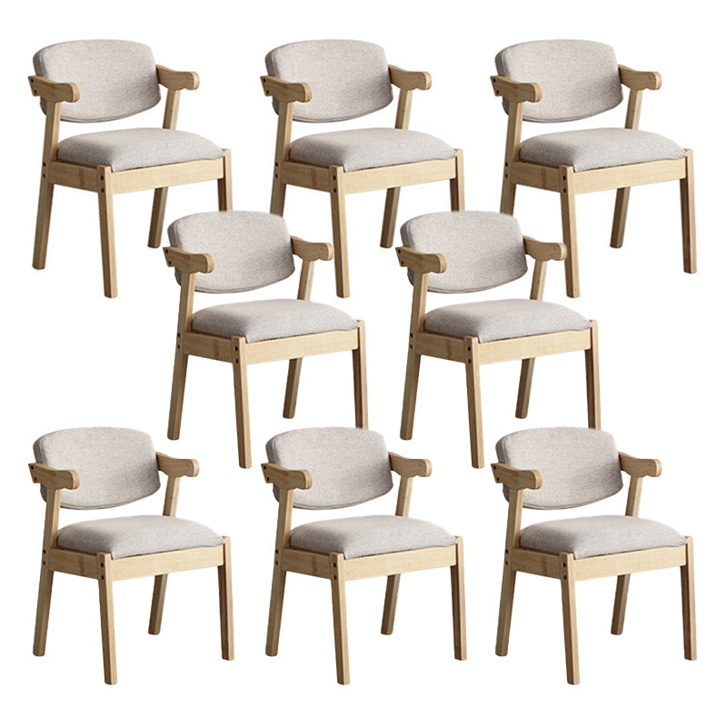 Solid Wood Dining Chair Modern Style Open Back Arm Chair for Dining Room