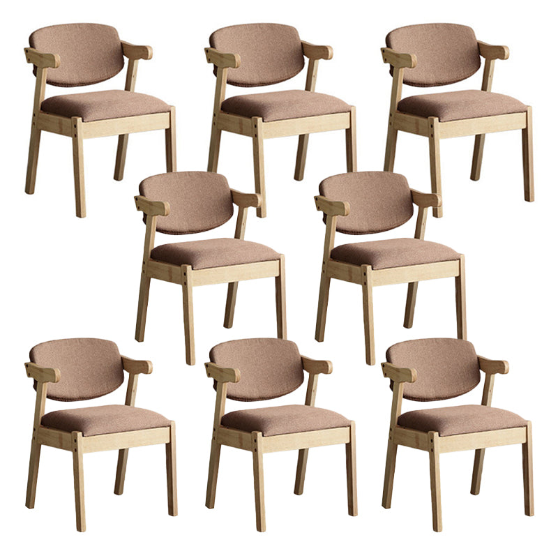 Solid Wood Dining Chair Modern Style Open Back Arm Chair for Dining Room