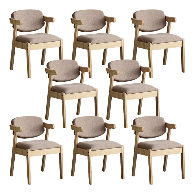 Solid Wood Dining Chair Modern Style Open Back Arm Chair for Dining Room