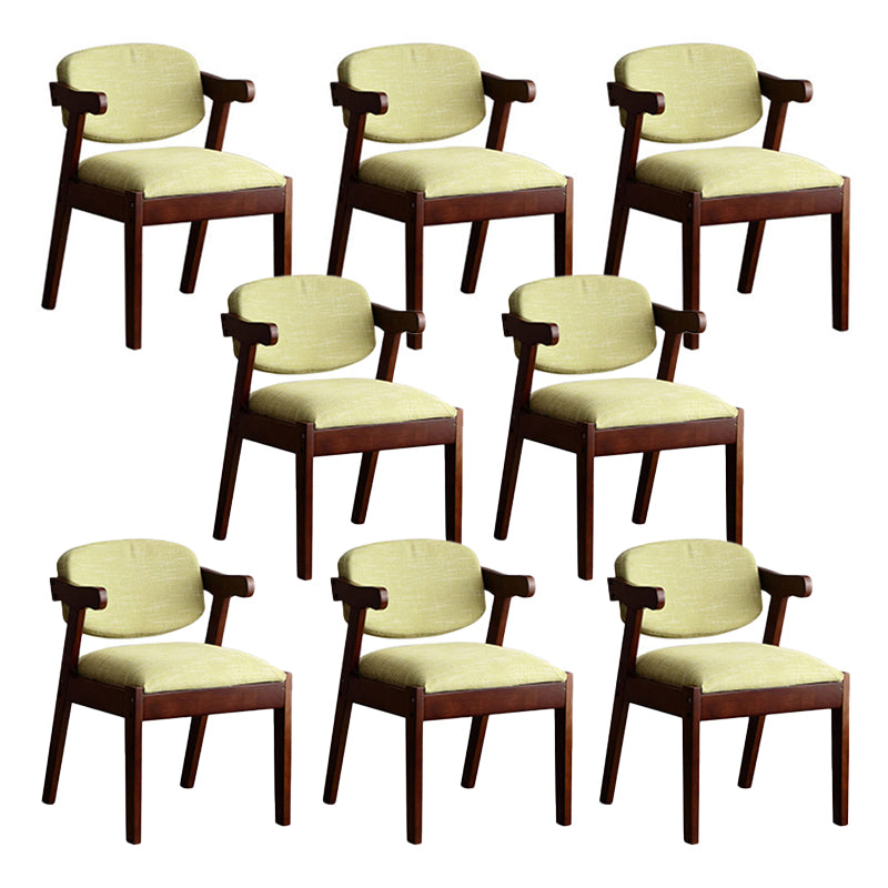 Solid Wood Dining Chair Modern Style Open Back Arm Chair for Dining Room
