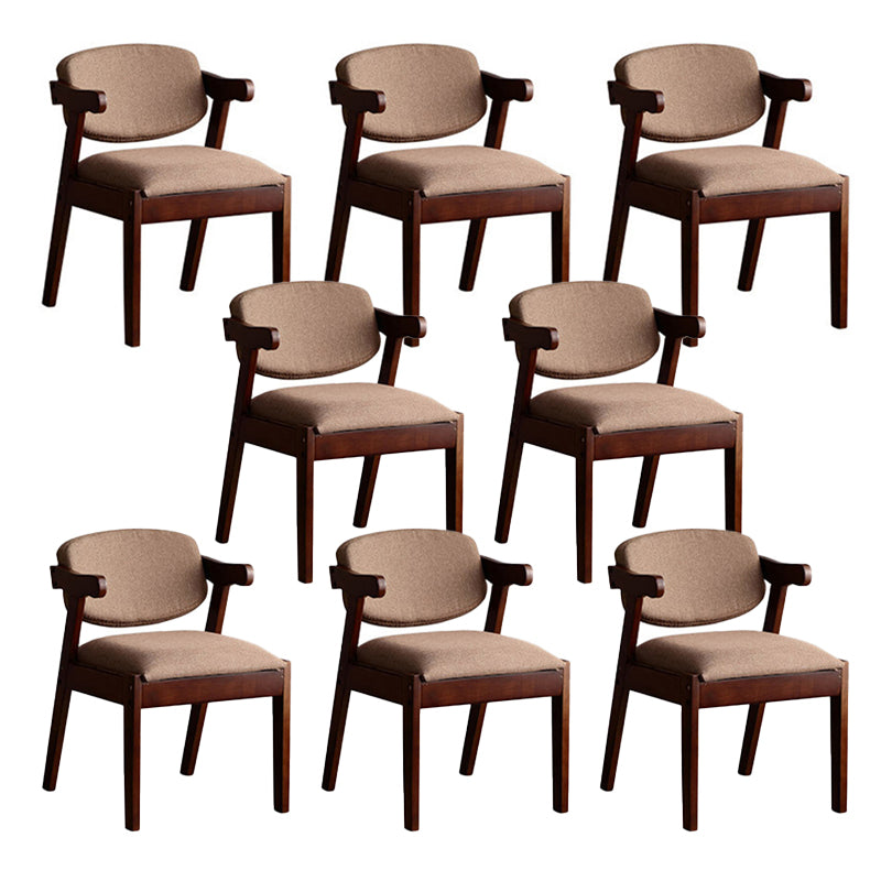 Solid Wood Dining Chair Modern Style Open Back Arm Chair for Dining Room