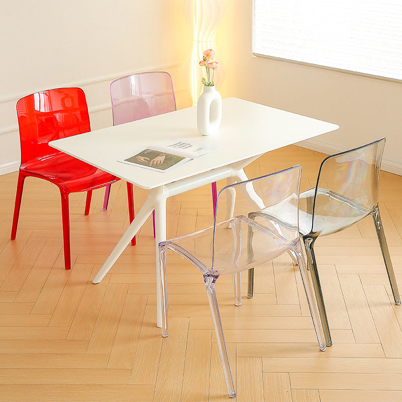 Modern Plastic Dining Chair Modern Low Back Stacking Armless Chair