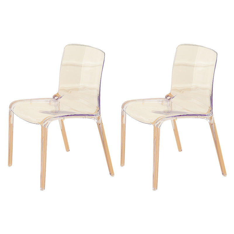 Modern Plastic Dining Chair Modern Low Back Stacking Armless Chair